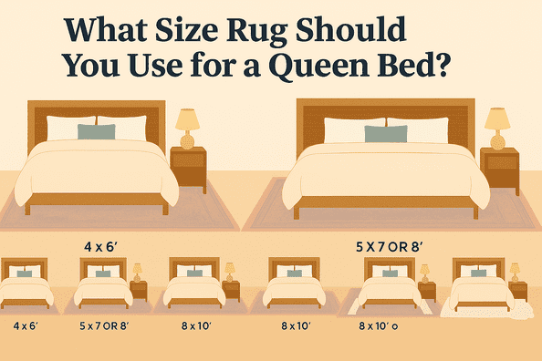 What Size Rug for a Queen Bed? Your Complete Guide by JONATHAN Y