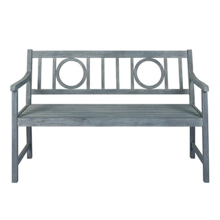 Apollo Circle-Back 600-Lbs Support Acacia Wood Outdoor Garden Patio Bench - JONATHAN Y