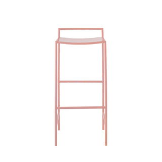 Svelte 30" Coastal Contemporary Iron Saddle-Seat Low-Back Bar Stool with Foot Rest - JONATHAN Y