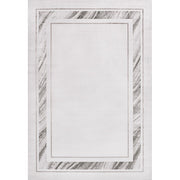 Athens Classic Border Marble Pattern High-low Area Rug