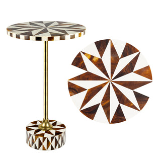 Calix 23.5" Contemporary Minimalist Metal/Resin Round End Table
