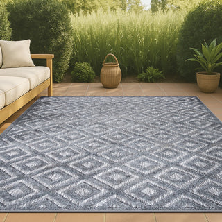 Portmany Neutral Diamond Trellis Indoor/outdoor Area Rug