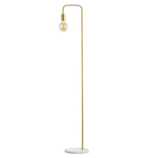 Vega 60" Minimalist Edison Metal/Marble Floor Lamp - JONATHAN Y