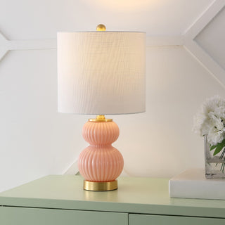 Daphne 20" Ribbed Metal/Glass LED Table Lamp