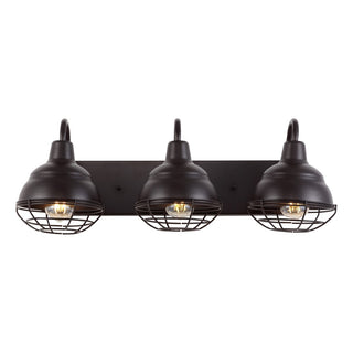 Levi 24.5" Industrial Farmhouse Iron LED Vanity - JONATHAN Y