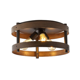 Cooper 16"  Farmhouse Industrial Iron LED Flush Mount - JONATHAN Y