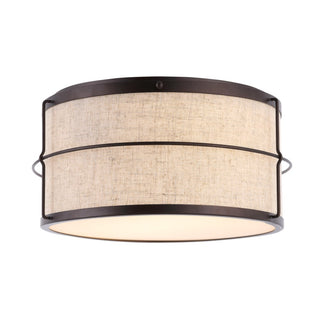 Evan 14" Rustic Farmhouse Iron LED Flush Mount - JONATHAN Y