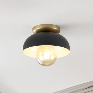 Paulina Classic Industrial Iron LED Flush Mount - JONATHAN Y