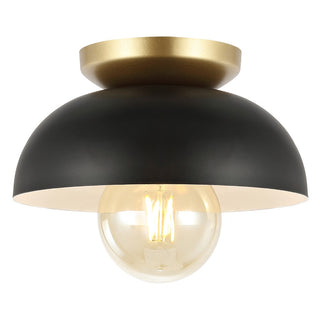 Paulina Classic Industrial Iron LED Flush Mount - JONATHAN Y