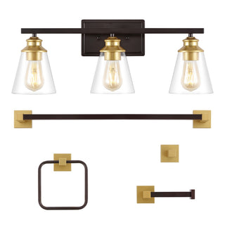 Arlo 22.88" 3-Light Vintage Classic Vanity Light with Bathroom Hardware Accessory Set - JONATHAN Y