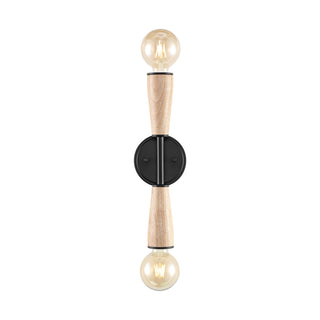 Katia 5.13" Modern Designer Iron/Wood Double Sided Hourglass LED Sconce - JONATHAN Y