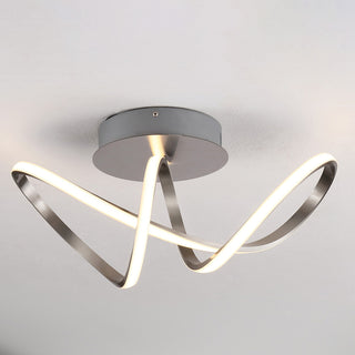 Chantelle 19.5" Modern Minimalist Aluminum Loop Integrated LED Semi Flush Mount - JONATHAN Y