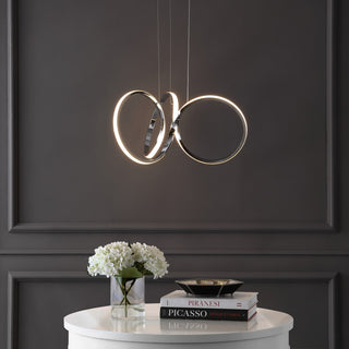 Helix 24" 1-Light Contemporary Minimalist Aluminum Ribbon Integrated LED Pendant - JONATHAN Y