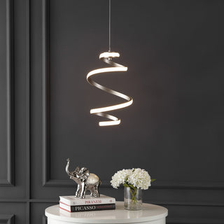 Whirl Modern Minimalist Aluminum/Iron Abstract Integrated LED Pendant - JONATHAN Y