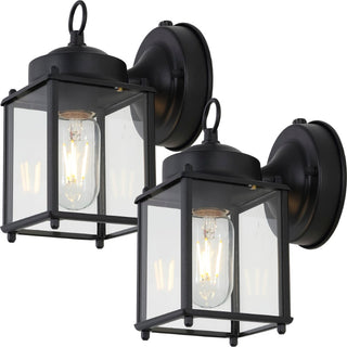 Boston 4.25"  Farmhouse Industrial Iron/Glass Outdoor LED Sconce - JONATHAN Y