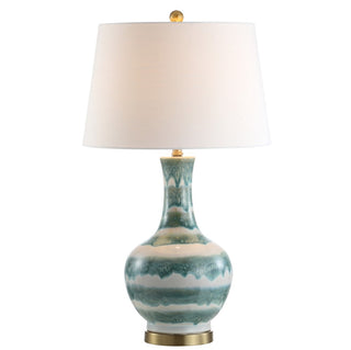 Tucker 30.5" Striped Ceramic/Metal LED Table Lamp - JONATHAN Y