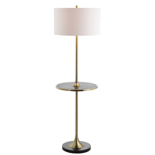 Luce 59" Metal/Wood LED Floor Lamp with Table - JONATHAN Y