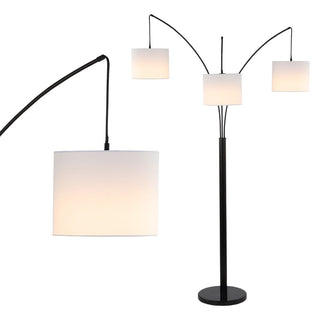 Barrie 78.5"  Mid-Century Modern Head-Adjustable Iron LED Arc Floor Lamp - JONATHAN Y