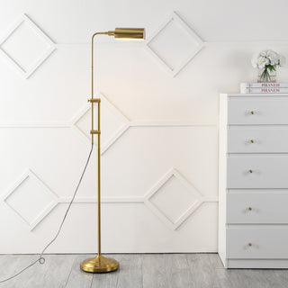 Zinnia 63" Industrial Minimalist Height-Adjustable Iron Pharmacy LED Floor Lamp - JONATHAN Y