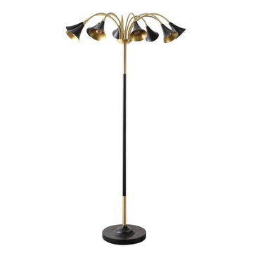 Vivian 61" 10-Light Mid-Century Modern Iron Medusa Multi Head LED Floor Lamp - JONATHAN Y