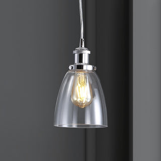 Cleo 5.5" Adjustable Metal/Glass LED Pendant - JONATHAN Y