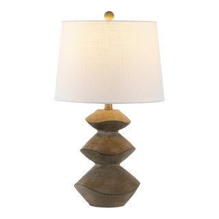 Laken Minimalist Coastal Resin/Iron 3-Stack Cairn LED Table Lamp - JONATHAN Y