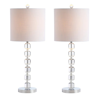 Cary 27.5" Modern Stacked Crystal/Metal LED Table Lamp - JONATHAN Y