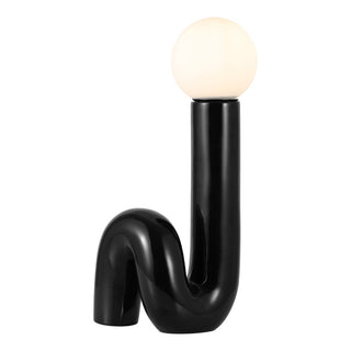 Katya 18" Scandinavian Minimalist Ceramic Spiral Tube LED Table Lamp - JONATHAN Y