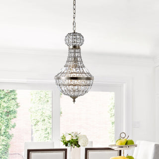 Regina Crystal/Metal Empire LED Pendant - JONATHAN Y