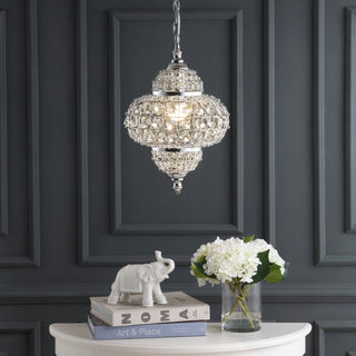 Juliette 12" Crystal/Metal LED Pendant Pendant - JONATHAN Y