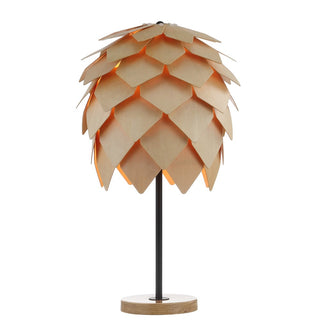 Simon 20.5" Pinecone Wood/Metal LED Table Lamp - JONATHAN Y