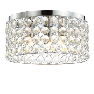 Ellen 15" Crystal/Metal LED Flush Mount - JONATHAN Y