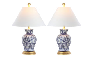 Xia 21" Ceramic/Iron Classic Modern LED Table Lamp - JONATHAN Y