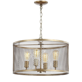 Pen 20" Iron Adjustable Industrial Mesh LED Pendant - JONATHAN Y