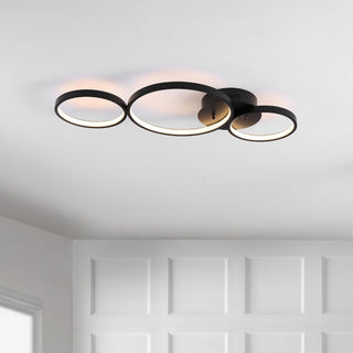 Nube 26.88" Contemporary Modern Metal Integrated LED Flush Mount - JONATHAN Y