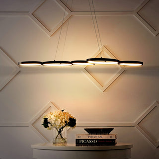 Roman 40.75" Bohemian Coastal Iron Linear Integrated LED Pendant - JONATHAN Y