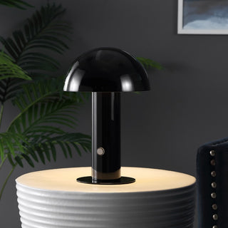 Boletus 10.75" Contemporary Bohemian Rechargeable/Cordless Iron Integrated LED Mushroom Table Lamp - JONATHAN Y