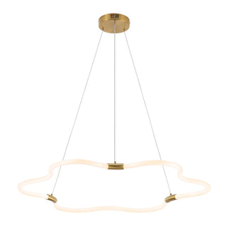Nuvola 31.5" Contemporary Minimalist Metal/Acrylic Adjustable Dimmable Cloud Integrated LED Chandelier - JONATHAN Y