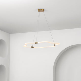 Nuvola 31.5" Contemporary Minimalist Metal/Acrylic Adjustable Dimmable Cloud Integrated LED Chandelier - JONATHAN Y