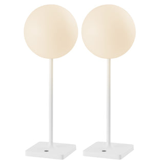 Allie 17.5" Modern Minimalist Indoor/Outdoor Metal Globe Rechargeable/Cordless Dimmable Integrated LED Table Lamp with Touch Sensor