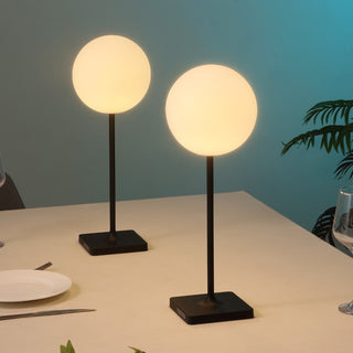 Allie 17.5" Modern Minimalist Indoor/Outdoor Metal Globe Rechargeable/Cordless Dimmable Integrated LED Table Lamp with Touch Sensor