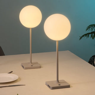 Allie 17.5" Modern Minimalist Indoor/Outdoor Metal Globe Rechargeable/Cordless Dimmable Integrated LED Table Lamp with Touch Sensor