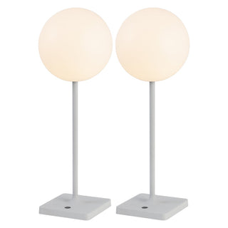Allie 17.5" Modern Minimalist Indoor/Outdoor Metal Globe Rechargeable/Cordless Dimmable Integrated LED Table Lamp with Touch Sensor