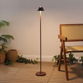 Mallory 44" Modern Minimalist Indoor/Outdoor Iron Pleated Shade Rechargeable/Cordless Dimmable Integrated LED Floor Lamp