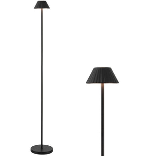Mallory 44" Modern Minimalist Indoor/Outdoor Iron Pleated Shade Rechargeable/Cordless Dimmable Integrated LED Floor Lamp