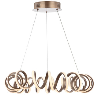 Cursive 24" Adjustable Spiral Integrated LED Metal Chandelier Ceiling Light - JONATHAN Y