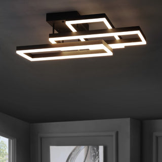Turing 28" Geometric Integrated LED Metal Flush Mount - JONATHAN Y