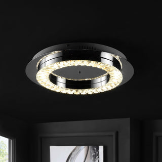 Cristal  Integrated Iron/Crystal Glam LED Flush Mount - JONATHAN Y