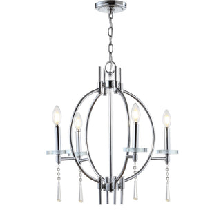 Laura 23" Crystal/Metal LED Chandelier - JONATHAN Y