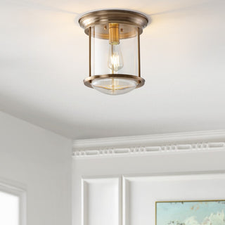 Savannah 10.25" Metal/Glass LED Flush Mount - JONATHAN Y